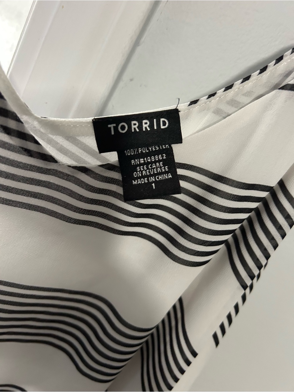 Torrid Black and White Wave-Striped Blouse